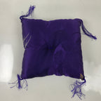 Japanese Buddhist Orin Bell Singing Bowl Silk Fabric Pillow Square Purple BA555