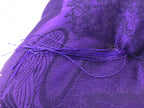 Japanese Buddhist Orin Bell Singing Bowl Silk Fabric Pillow Square Purple BA555
