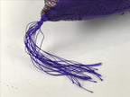 Japanese Buddhist Orin Bell Singing Bowl Silk Fabric Pillow Square Purple BA555