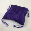 Japanese Buddhist Orin Bell Singing Bowl Silk Fabric Pillow Square Purple BA555