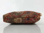 Japanese Buddhist Orin Bell Singing Bowl Silk Fabric Pillow Vtg Square Red BA553