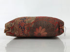 Japanese Buddhist Orin Bell Singing Bowl Silk Fabric Pillow Vtg Square Red BA553