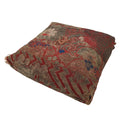 Japanese Buddhist Orin Bell Singing Bowl Silk Fabric Pillow Vtg Square Red BA553