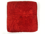 Japanese Buddhist Orin Bell Singing Bowl Silk Fabric Pillow Vtg Square Red BA615