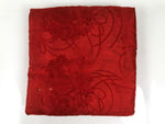 Japanese Buddhist Orin Bell Singing Bowl Silk Fabric Pillow Vtg Square Red BA615
