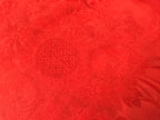 Japanese Buddhist Orin Bell Singing Bowl Silk Fabric Pillow Vtg Square Red BA615