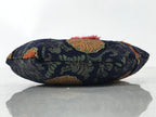 Japanese Buddhist Orin Bell Singing Bowl Silk Pillow Small Hexagon Blue BA565