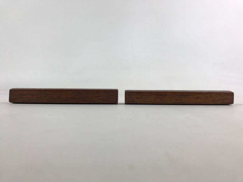 Japanese Buddhist Percussion Instrument Hyoushigi Ongi Vtg Wood Brown BA75