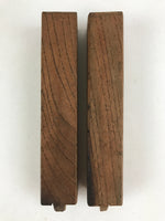 Japanese Buddhist Percussion Instrument Hyoushigi Ongi Vtg Wood Brown BA76