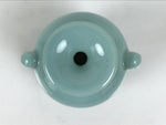 Japanese Buddhist Porcelain Matchstick Disposal Jar Hikeshi Celadon Blue BA921