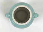 Japanese Buddhist Porcelain Matchstick Disposal Jar Hikeshi Celadon Blue BA921