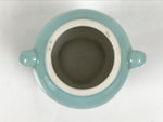 Japanese Buddhist Porcelain Matchstick Disposal Jar Hikeshi Celadon Blue BA921