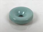 Japanese Buddhist Porcelain Matchstick Disposal Jar Hikeshi Celadon Blue BA921