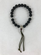 Japanese Buddhist Prayer Beads Bracelet Vtg Rosary Juzu Black Engraved JZ135