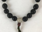 Japanese Buddhist Prayer Beads Bracelet Vtg Rosary Juzu Black Engraved JZ135