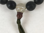 Japanese Buddhist Prayer Beads Bracelet Vtg Rosary Juzu Black Engraved JZ135