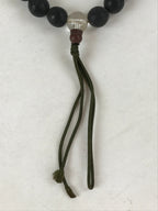 Japanese Buddhist Prayer Beads Bracelet Vtg Rosary Juzu Black Engraved JZ135