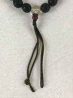 Japanese Buddhist Prayer Beads Bracelet Vtg Rosary Juzu Black Engraved JZ135