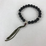 Japanese Buddhist Prayer Beads Bracelet Vtg Rosary Juzu Black Engraved JZ135