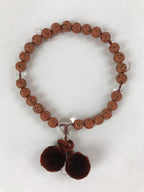 Japanese Buddhist Prayer Beads Bracelet Vtg Rosary Juzu Brown Clear JZ132