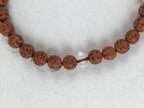 Japanese Buddhist Prayer Beads Bracelet Vtg Rosary Juzu Brown Clear JZ132