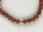 Japanese Buddhist Prayer Beads Bracelet Vtg Rosary Juzu Brown Clear JZ132