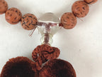 Japanese Buddhist Prayer Beads Bracelet Vtg Rosary Juzu Brown Clear JZ132