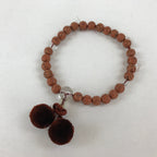 Japanese Buddhist Prayer Beads Bracelet Vtg Rosary Juzu Brown Clear JZ132