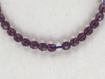 Japanese Buddhist Prayer Beads Bracelet Vtg Rosary Juzu Glass Purple Clear JZ129