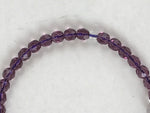 Japanese Buddhist Prayer Beads Bracelet Vtg Rosary Juzu Glass Purple Clear JZ129