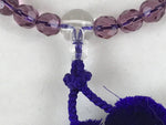 Japanese Buddhist Prayer Beads Bracelet Vtg Rosary Juzu Glass Purple Clear JZ129