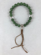 Japanese Buddhist Prayer Beads Bracelet Vtg Rosary Juzu Green Clear Brown JZ134