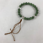 Japanese Buddhist Prayer Beads Bracelet Vtg Rosary Juzu Green Clear Brown JZ134