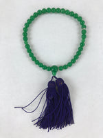 Japanese Buddhist Prayer Beads Bracelet Vtg Rosary Juzu Green Purple JZ131