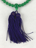 Japanese Buddhist Prayer Beads Bracelet Vtg Rosary Juzu Green Purple JZ131