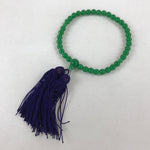Japanese Buddhist Prayer Beads Bracelet Vtg Rosary Juzu Green Purple JZ131