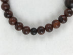 Japanese Buddhist Prayer Beads Bracelet Vtg Rosary Juzu Wood Dark Brown JZ130