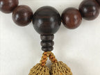 Japanese Buddhist Prayer Beads Bracelet Vtg Rosary Juzu Wood Dark Brown JZ130