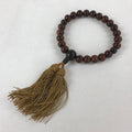 Japanese Buddhist Prayer Beads Bracelet Vtg Rosary Juzu Wood Dark Brown JZ130