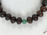 Japanese Buddhist Prayer Beads Bracelet Vtg Rosary Juzu Wood Green Agate JZ133