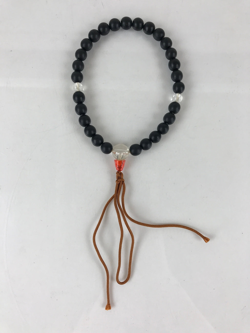Japanese Buddhist Prayer Beads Vtg Black Juzu Rosary Bracelet JZ108