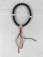 Japanese Buddhist Prayer Beads Vtg Black Juzu Rosary Bracelet JZ108
