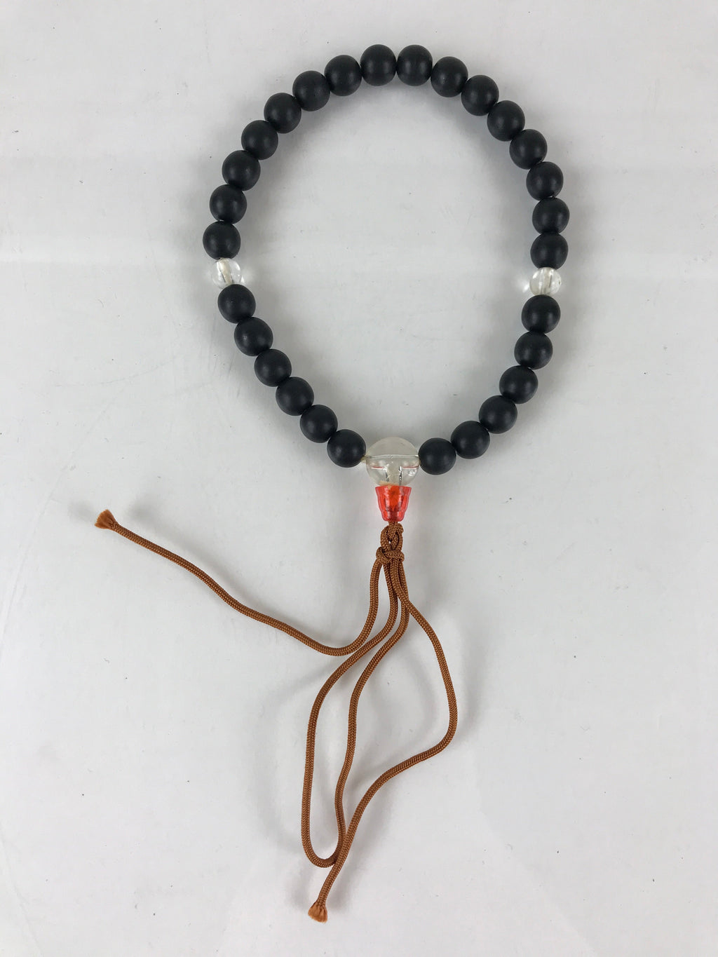 Japanese Buddhist Prayer Beads Vtg Black Juzu Rosary Bracelet JZ108