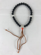 Japanese Buddhist Prayer Beads Vtg Black Juzu Rosary Bracelet JZ108