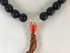 Japanese Buddhist Prayer Beads Vtg Black Juzu Rosary Bracelet JZ108