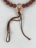 Japanese Buddhist Prayer Beads Vtg Rosary Bracelet Juzu Brown Clear JZ127