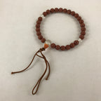 Japanese Buddhist Prayer Beads Vtg Rosary Bracelet Juzu Brown Clear JZ127