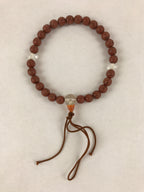 Japanese Buddhist Prayer Beads Vtg Rosary Bracelet Juzu Brown Clear JZ127