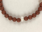 Japanese Buddhist Prayer Beads Vtg Rosary Bracelet Juzu Brown Clear JZ127