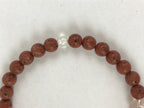 Japanese Buddhist Prayer Beads Vtg Rosary Bracelet Juzu Brown Clear JZ127